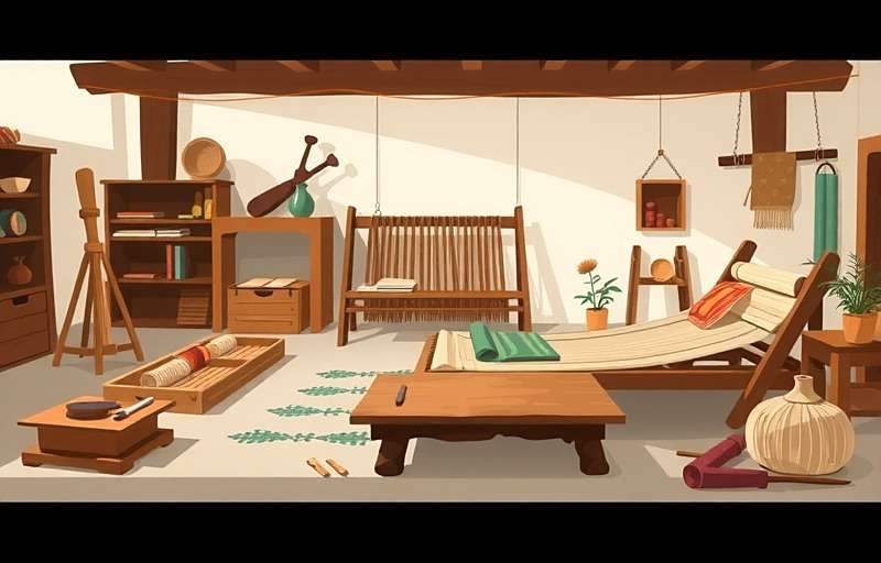 Saree Shop Sprint Upcoming Features Concept art for upcoming Saree Shop Sprint update showing new weaving workshop features with traditional Indian weaving tools and techniques